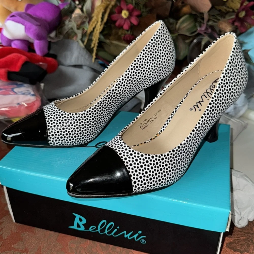 Bellini Black and White Women's Shoes Never Worn - Picture 4 of 12